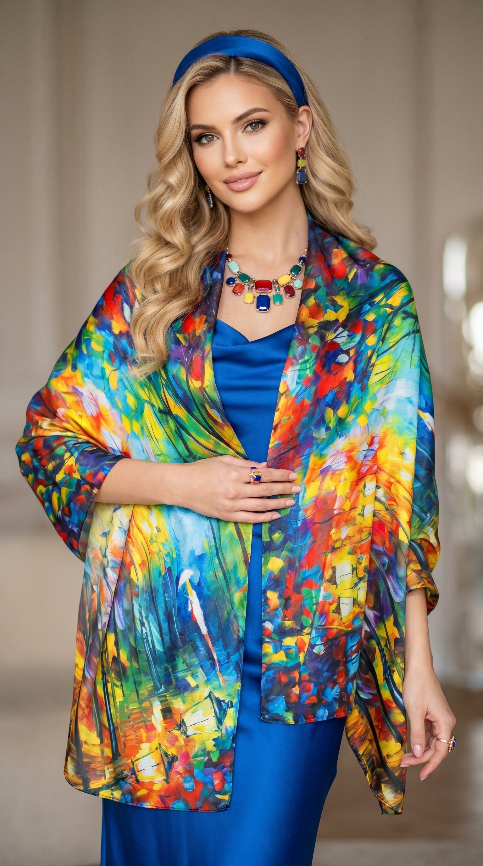 Under the Rain Impression Silky Art Scarf