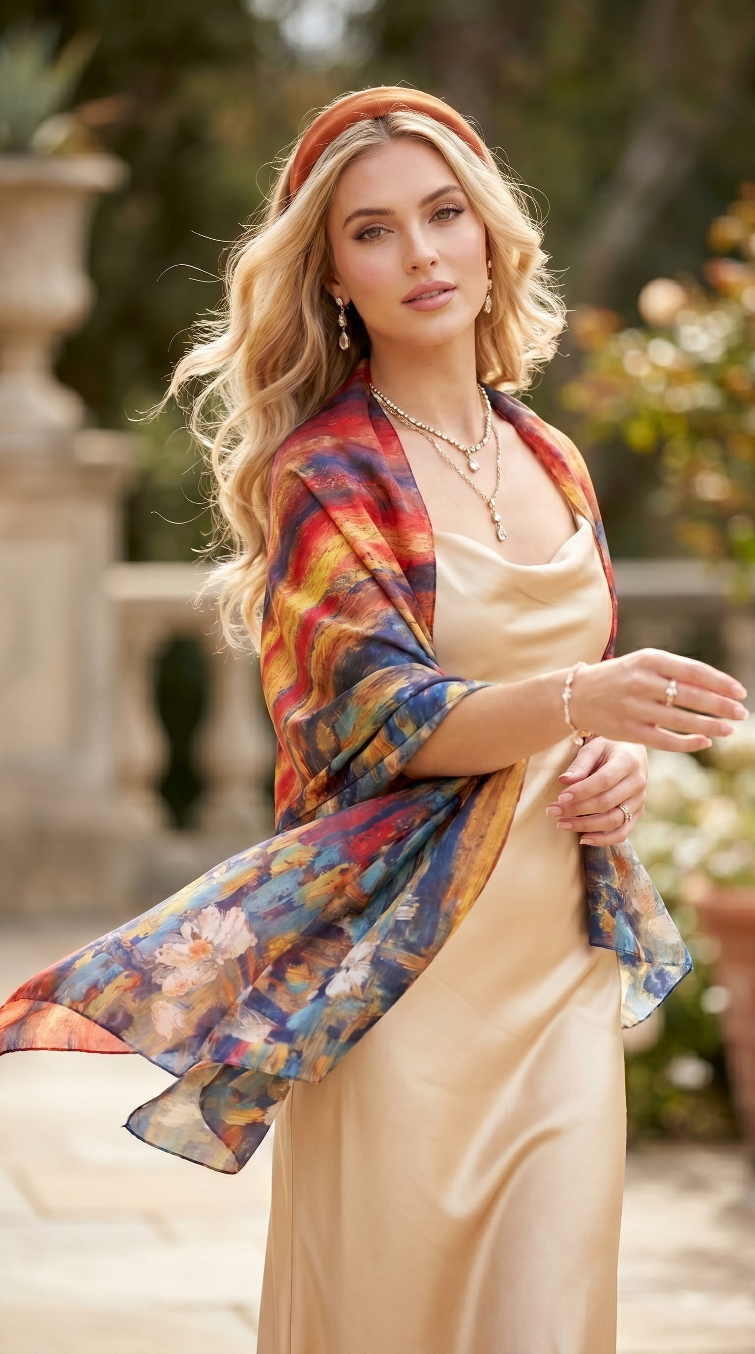 Water Sunset Artistic Silky Scarf
