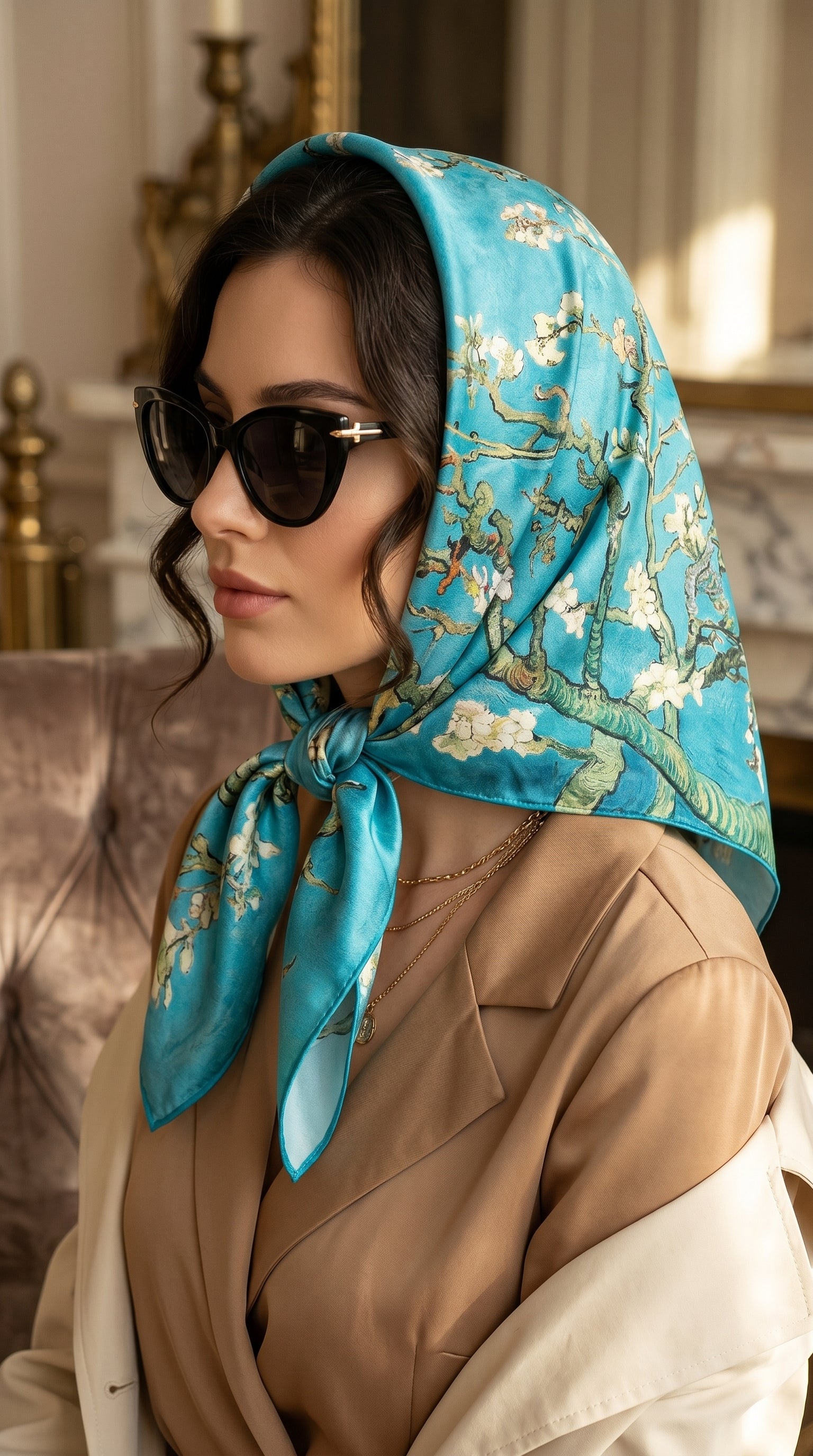 Almond Blossom Scarf 27in x 27in