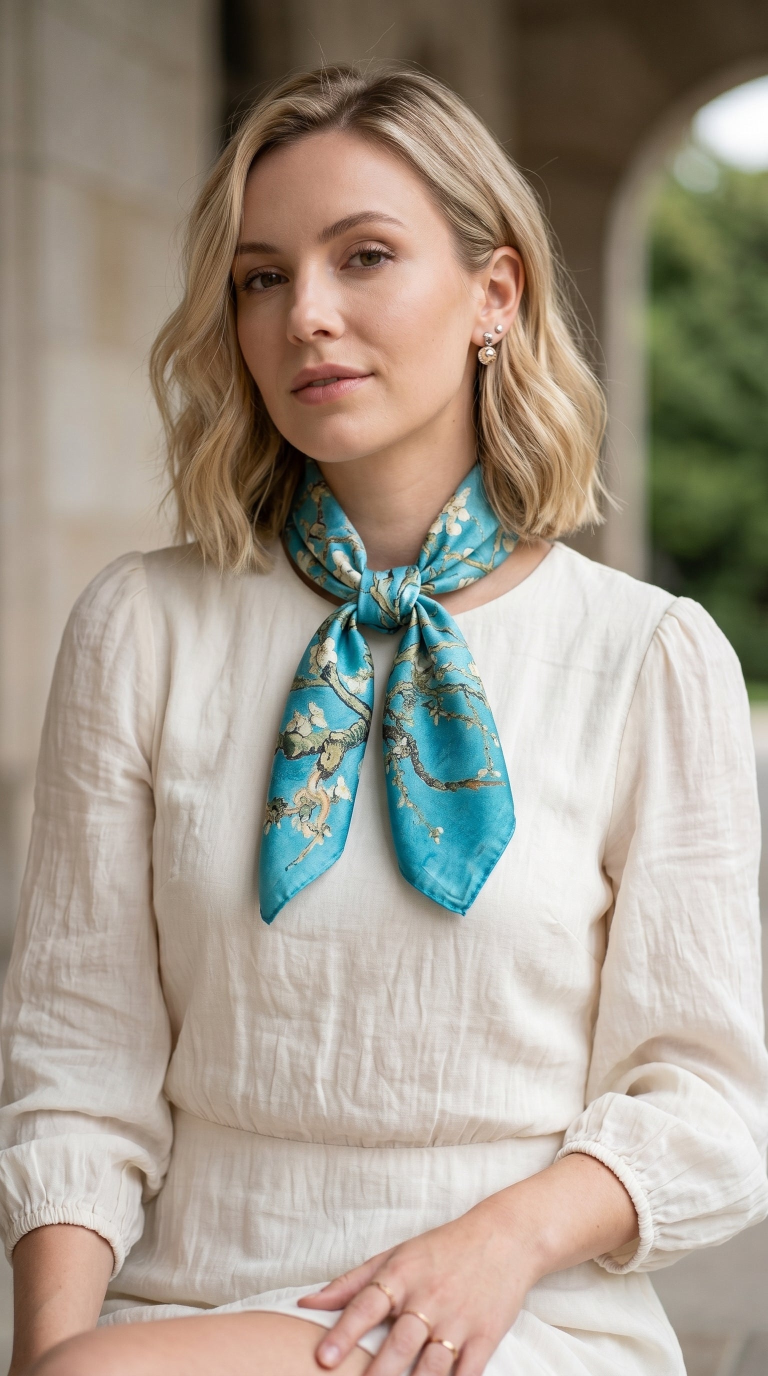 Almond Blossom Scarf 27in x 27in