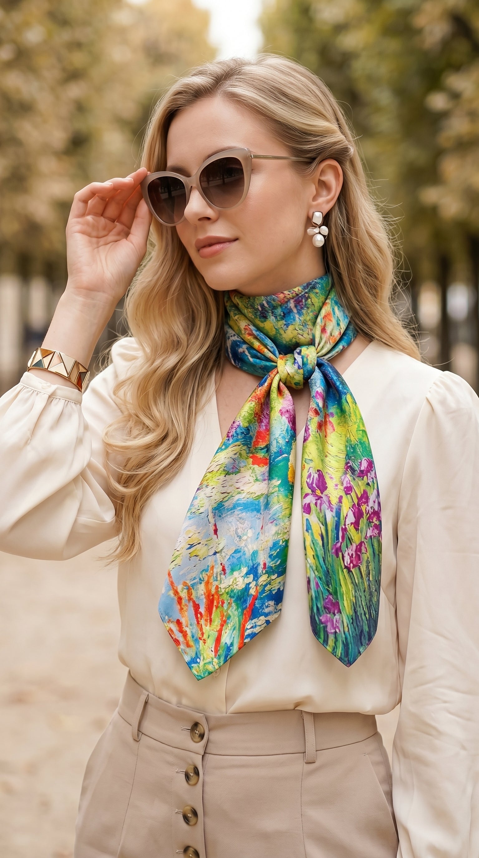 Blooming Waters Scarf 27in x 27in