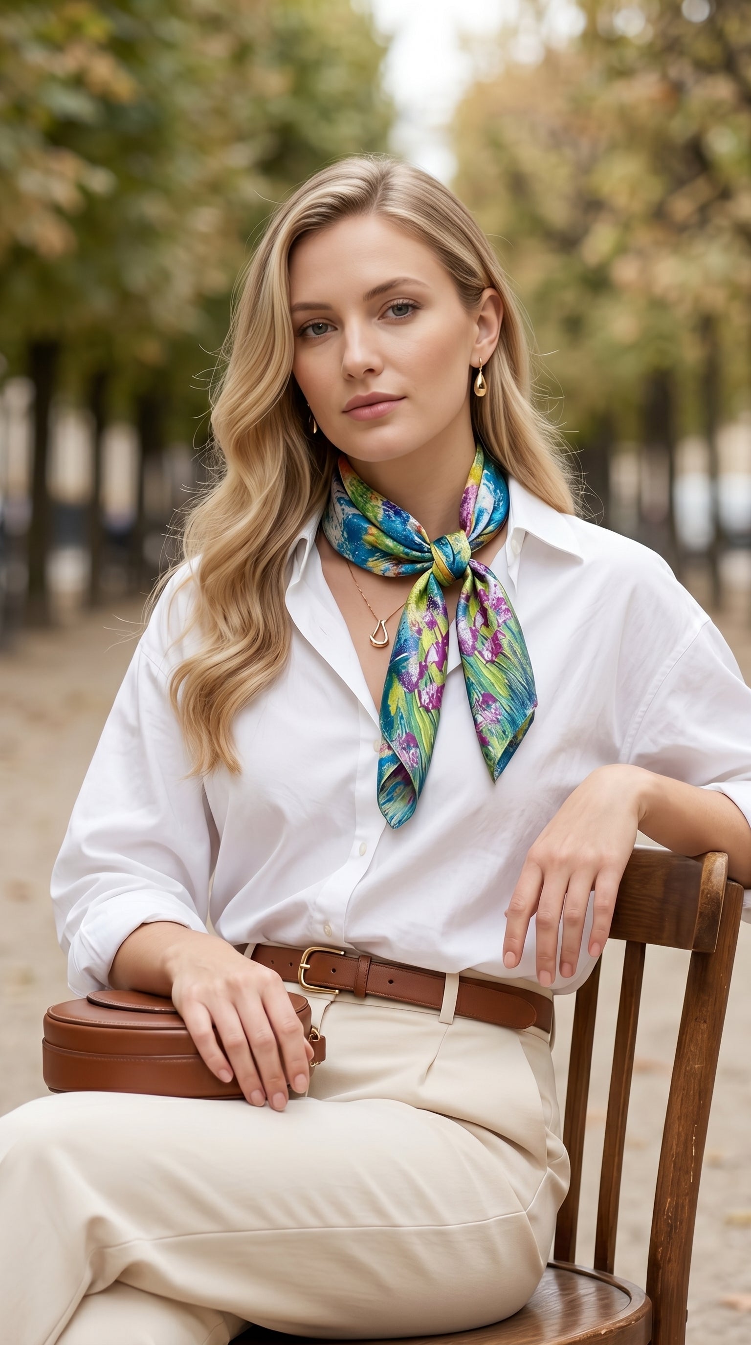Blooming Waters Scarf 27in x 27in