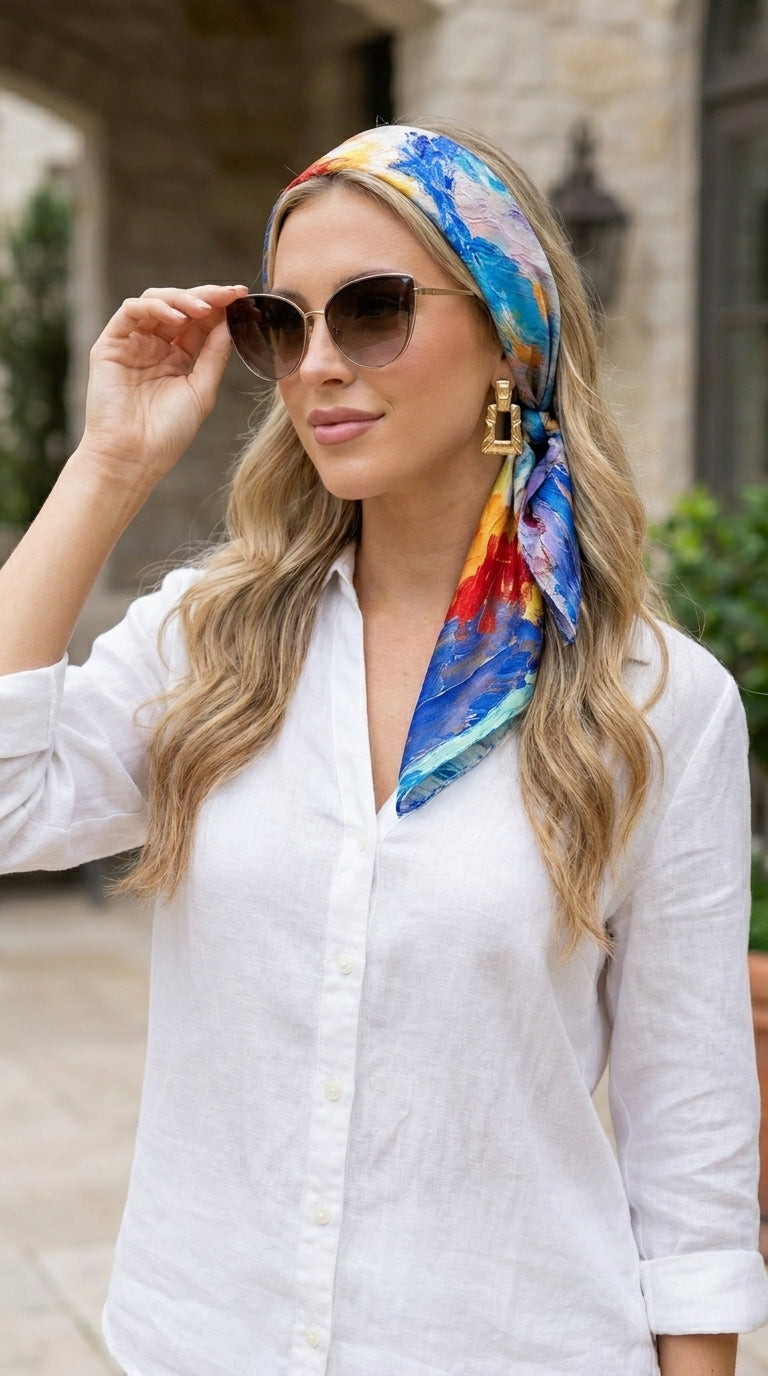 Ocean Reverie Scarf 27in x 27in