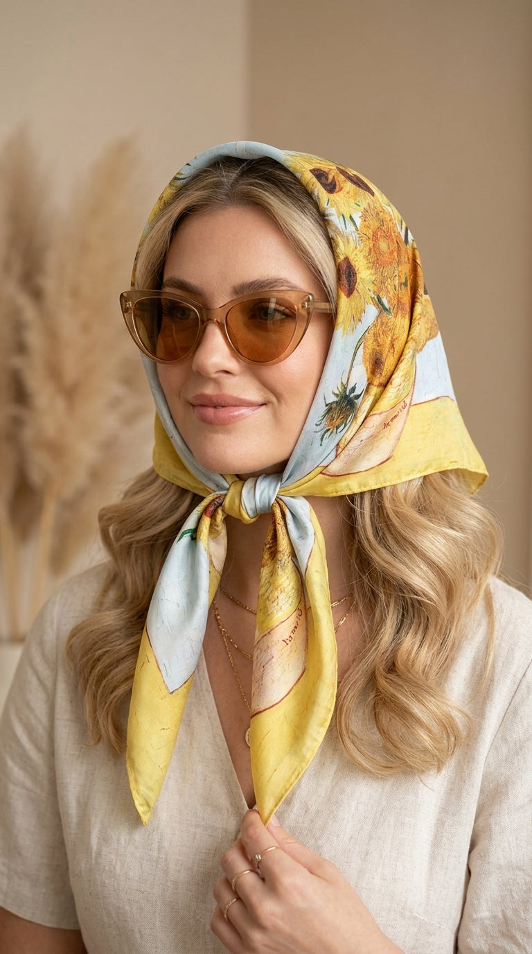 Starry Night Over the Rhone Scarf 27in x 27in