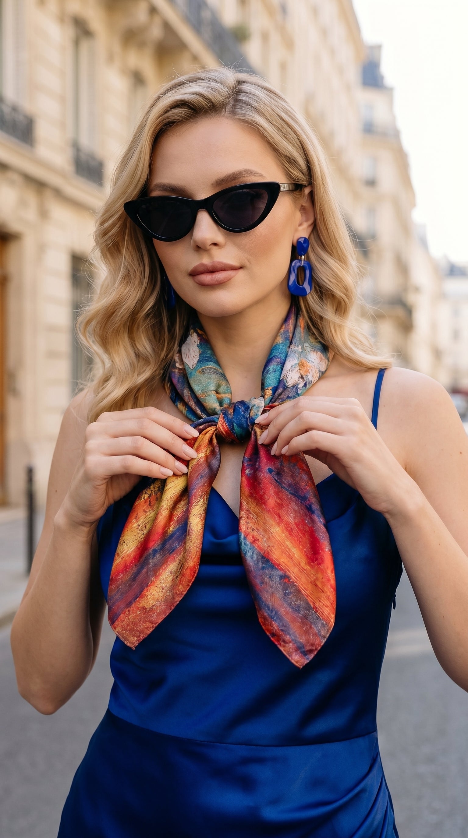 Watercolor Floral Scarf 27in x 27in