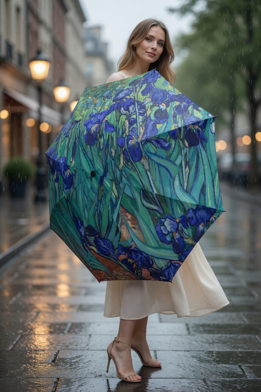 Irises Garden Art Umbrella