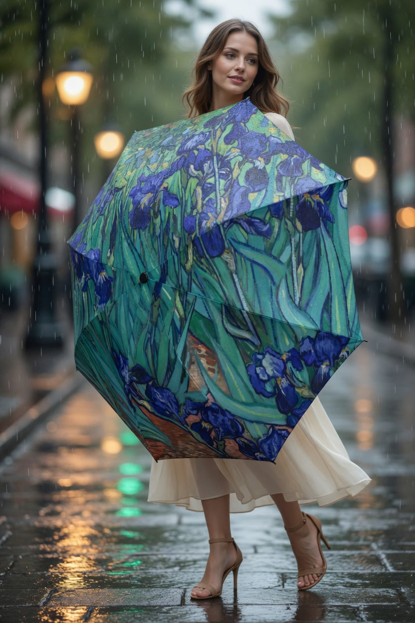 Irises Garden Art Umbrella