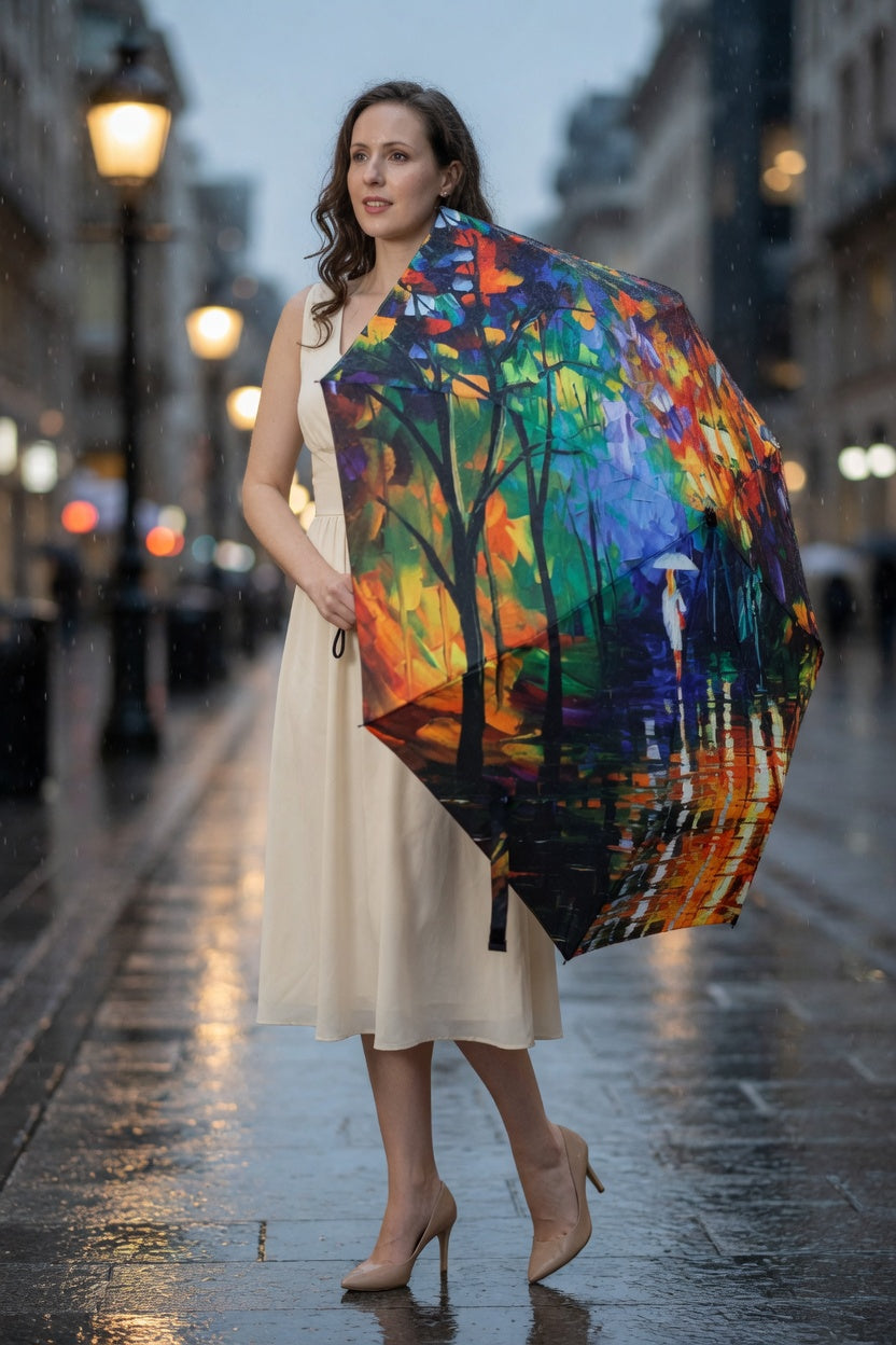 Rainy Day Impression Art Umbrella