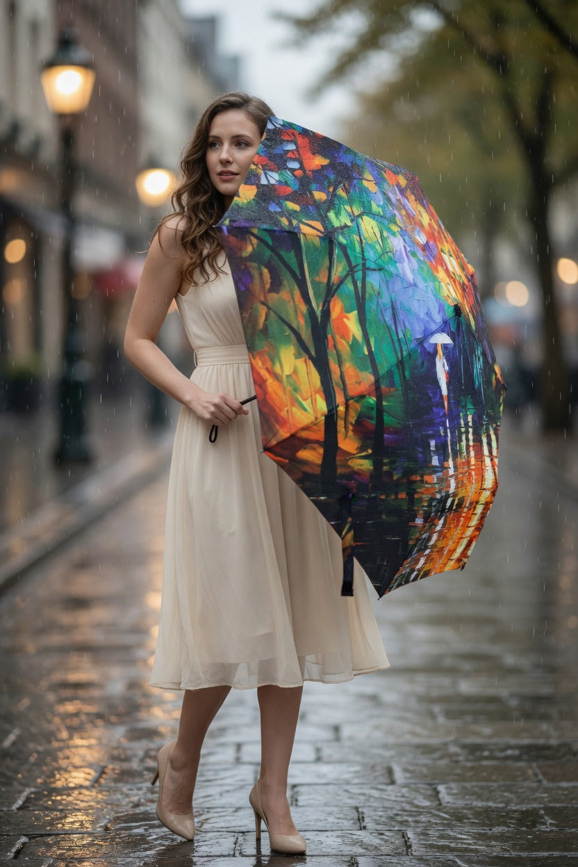 Rainy Day Impression Art Umbrella