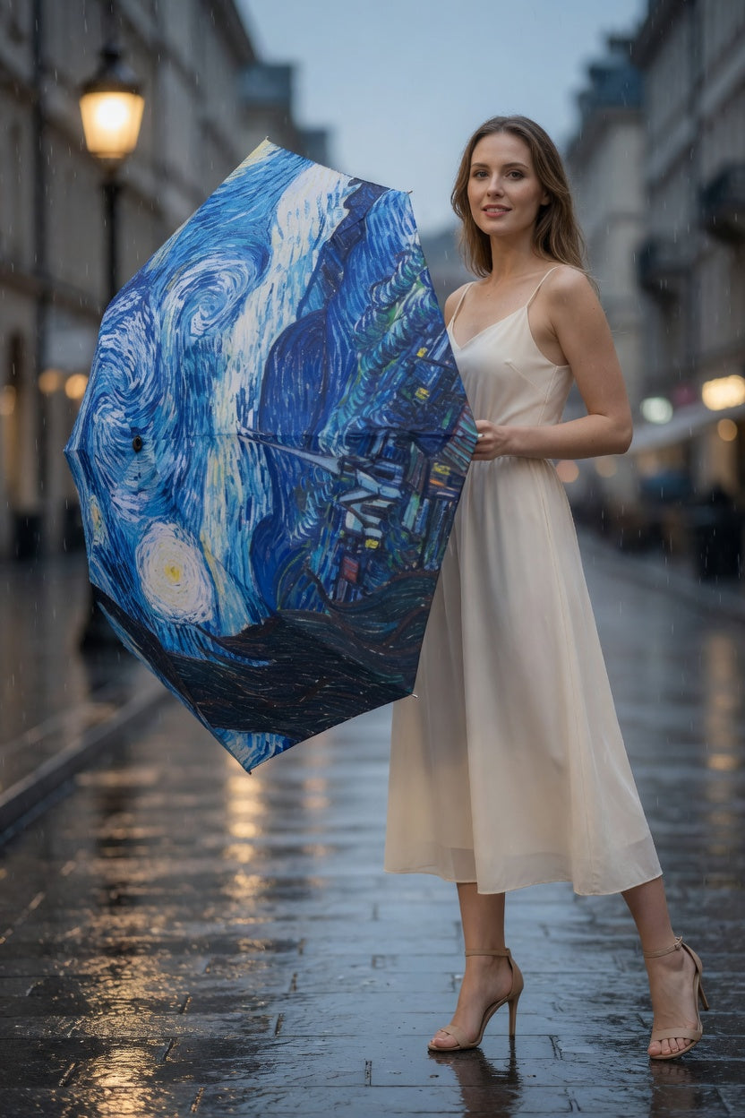 Starry Night Expression Art Umbrella