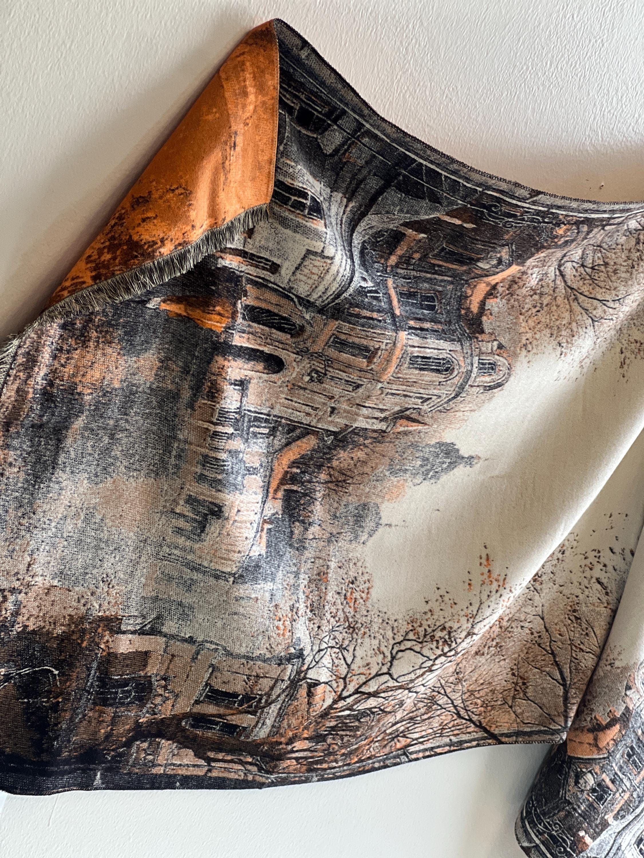 Art-Inspired Winter Scarf: Wool-Like Cashmere Feel, Oversized Wrap