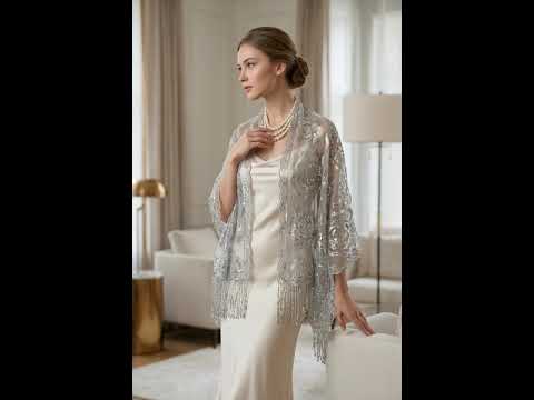 ROSES PATTERN SEQUIN SCARF SILVER